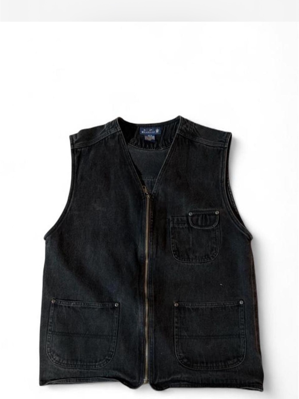 Black Men's Utility Zip Vest